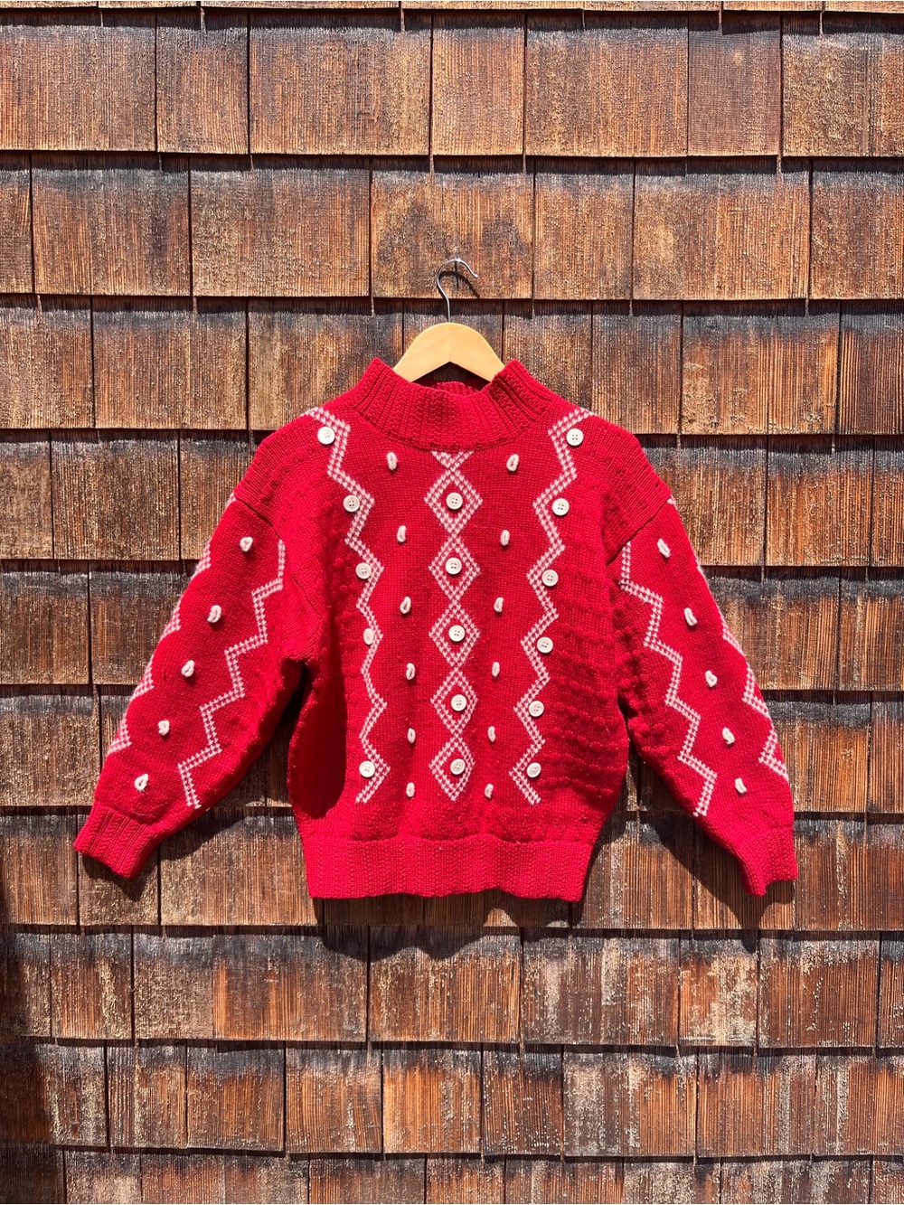Wool Nordstrom Red Cabled Turtleneck Sweater